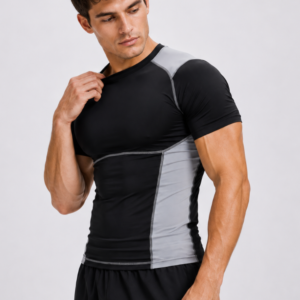 UrbanFit PowerCompression Training Tee – Black Grey